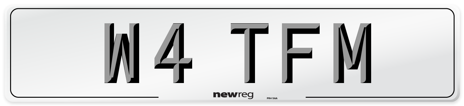 W4 TFM Number Plate from New Reg